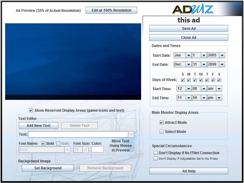 AdWiz(tm) Help